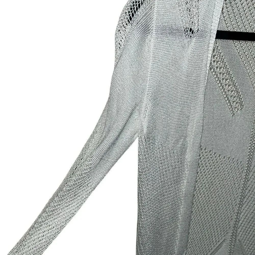 Cushnie White Open Knit, Open Front Long Duster Cardigan Womens size Small - Picture 5 of 7